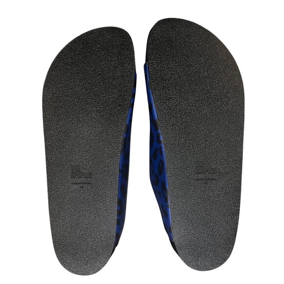 The Kooples Blue Leopard Leather Parisian Buckle Style Sandals Size 43 US Mens 9 - Picture 13 of 16